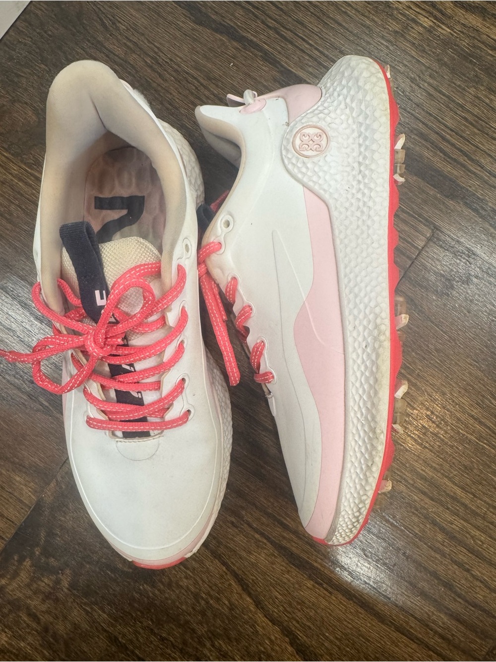 G/FORE Women's White and Pink Athletic Golf Shoes